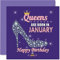 Geburtstagskarten Frauen – Queens Are Born In Januar – Happy Birthday Cards Ehefrau Freundin Mutter Tochter Schwester Oma Tante Großmutter Freund 145 mm x 145 mm humorvolle Grußkarten Geschenkideen