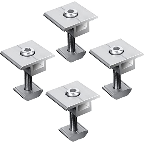 Morsetto centrale, 4 pezzi in lega di alluminio da 30 mm, staffe di montaggio per pannelli solari, morsetti centrali, PV fotovoltaici, staffe di montaggio a trapezio, supporto pannello solare