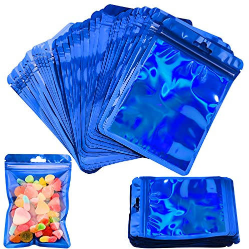Mylar Folienbeutel Folienbeutel Geruchssichere,100 Pieces Aluminiumfolie Beutel mit Reißverschluss Zip Beutel Folie für Essenslager Party Süßigkeit Plätzchen Seife Tasche für Partygeschenke (10*15cm)