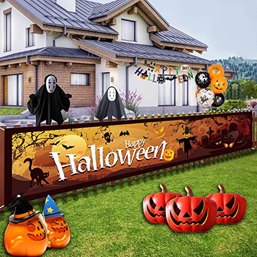 Halloween Banner Große hängende Gartendekoration im Freien überdachte Veranda Gartenzaun Halloween-Party Dekoration 1