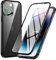 MIMGOAL Hülle für iPhone 14,Magnetische Adsorption Metallrahmen 360 Grad Full Body Handyhülle Vorne hinten Gehärtetes Glas Ganzkörper Schutzhülle Einteiliges Dünn Transparente Cover,Schwarz