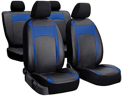 ewaschbaer Sitzbezüge Universal Schonbezüge Premium Design Leather kompatibel mit Kia Venga ab 2009 bis 2020
