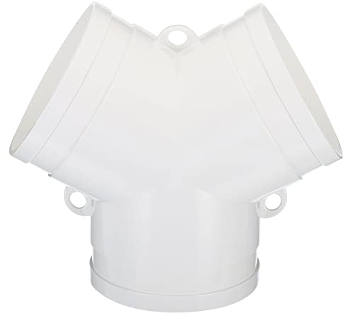 PATIKIL 4 Inch 3 Way Duct Splitter, Y Connector Air Vent Duct Hose Exhaust Pipe Adapter for Dryer Exhaust Fan Vent Systems HVAC, White