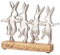 ETC originelle nostalgische Reihe Tanzender Osterhasen als Flache Silhouette Aluminium und Holz