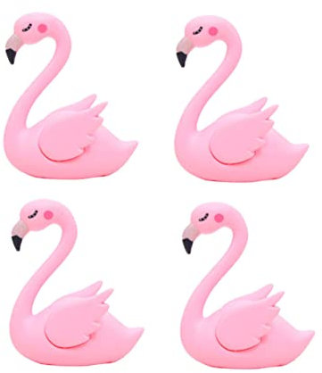ABOOFAN 4 Stück Tortendeko Einschulung Kuchen Flamingo Kuchen-flamingo-ornament Auto-flamingo- Karikatur Requisiten