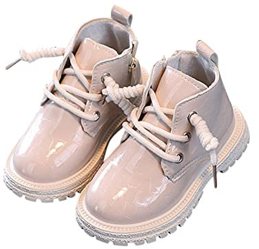 Stivali di gomma per bambini alla moda per tutte le stagioni Stivali per bambini per ragazzi e ragazze Stivaletti con suola spessa, allacciatura antiscivolo, comodi motivi in pelle di animale, bianco,