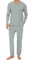 HANERDUN Pigiama Uomo Invernale Pigiama Caldo Cotone Set Pigiama a 2 Pezzi con Maniche Lunghe Top e Pantaloni con Tasche