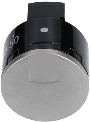 ensipart Drehriff für Temperatureinstellung kompatibel mit Constructa 00614285 versenkbarer Drehgriff silber/schwarz