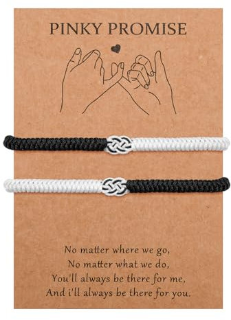 MANVEN Bracelet Couple Cadeau Couple Kabbalah Porte-bonheur Amulette Cadeau Saint-Valentin Bracelet Couple Amoureux pour Lui Elle Femmes Hommes Petit Ami Amie Fiançailles Noël Anniversaire