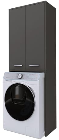 3E 3xE living.com Armario sobre la lavadora con puerta larga, color GRIS