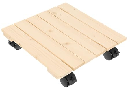 Sottobicchiere da giardino con ruote per piante, vasi da fiori 30 x 30 x 7,5 cm - Legno di pino di alta qualità (30 x 30 x 7,5 cm)