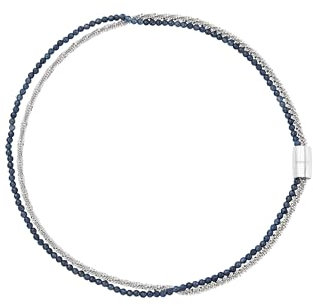 Breil Magnetica System double strand women's necklace TJ3608 steel and blue agate stone