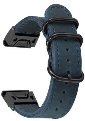 Armbänder für Garmin Instinct/Instinct Esports/Solar/Tide/Tactical Armband, Vintage Leder mit Verstellbarer Edelstahl Metall Schnalle Ersatzarmband Kompatibel mit Garmin Instinct Uhrenarmband (2)