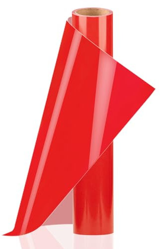 VINYL FROG Rouleau de vinyle adhésif permanent brillant, facile à découper, à transférer; pour tasse, fenêtre, décoration d'intérieur, etc. rouge 0,30 x 3 m