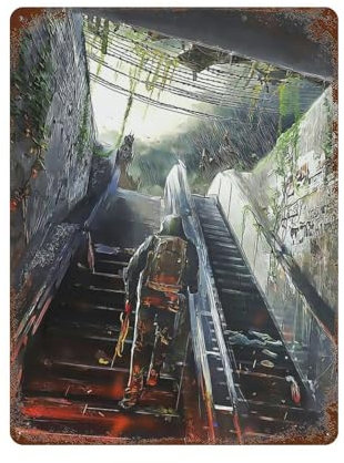 NRCKMIHRAE Videospiel-Poster, Metro-Exodus, Wanddekoration, Kunst, Metallblech-Poster, moderne Wohnkultur, Kunst, Metallposter, Hausbar, Laden, Dekorationen, Vintage-Schild, Geschenk, 40 x 30 cm