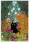 NebulaNova Lustiges Katzen Poster, Schwarze Süße Katze Im Gartenblumen-Leinwandbild, Vintage Gustav Druck Für Zuhause Schlafzimmer Wohnzimmer Badezimmer Wanddekoration Ästhetik (16x24 Ungerahmt)