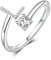 TINGN Ringe Frauen Silber 925 Damen, Damenring Silber 925, Eheringe Ringe Verstellbar, Ring mit L Buchstaben Stein, Promise Statement Ring, Geschenke für Frauen