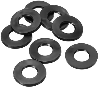 PATIKIL M12 Gummi Unterlegscheiben Gummidichtung Rund, 8 Stück 12mm ID 24mm OD 3mm Dick Flache Unterlegscheiben Set Dichtungsgummi für Wasserhahnrohr Befestigungsschraube, Schwarz