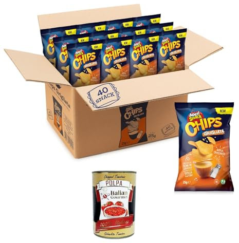 Aperisnack Patatine Grigliate Monoporzione 25g Karton mit 40 Stück + Kostenlose Italian Gourmet Polpa 400g