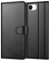 iCatchy for iPhone 16E Case Leather Magnetic wallet Flip Cover Card Holder Kickstand Feature Full Protection Shockproof Phone Cover compatible with iPhone 16e (Black)