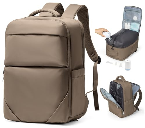 bergsalz Vakuum Rucksack,Ryanair Handgepäck Rucksack 40x20x25, Vakuum Airbag Reiserucksack Mit Vakuumsystem Damen Herren Braun