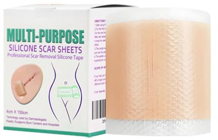 Silicone Scar Sheets | Roll Scar Patches, Waterproof Breathable Tape for C-Section Keloid Stretch Marks Tummy Tuck Wound Care