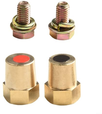 Brass for Battery Post Connector with M6 M8 M10 Stud Terminals for Car Truck and Yacht Applications - 12V-24V Compatible Side Post Terminal(M8)
