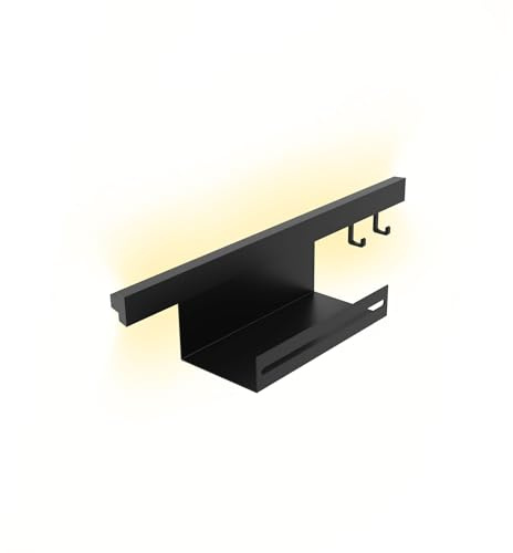 kalb | Lamina Relingsystem Set zur Wandmontage mit USB-C, Farbwechsel CCT LED-Beleuchtung, modularer Organisation für Küche und Bad beleuchtete Küchenablage (Ohne USB-C, 600mm)
