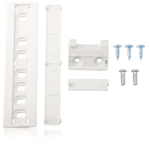Wellrun 1 set Universal Integrated Fridge Freezer Door Sliders with Brackets and Clips,Sliding Mounting Kit for Refrigerator Repair Replacement,Easy Install for Most Built-in Fridges