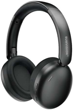 Sumvision Wave BX Headphones Wireless And Wired Bluetooth Headphones Over Ear Wireless Headset With Clear Voice Capture Active Noise Cancelling Microphone USB C,Deep Bass,Stereo Sound,40hrs Playtime