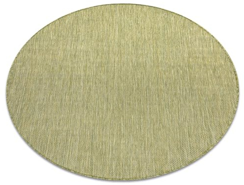 rugsx Teppich SION Sisal Optik, flachgewebt, strapazierfähig & pflegeleicht, Indoor & Outdoor, Wohnzimmer, Schlafzimmer, Balkon, Terrasse - grün rund 150 cm