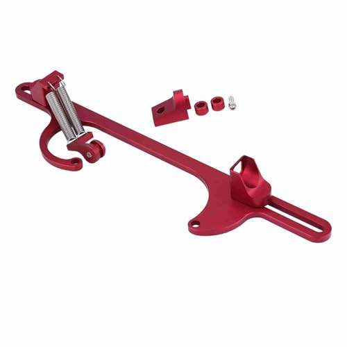 KIMISS Throttle Cable Accelerator Cable Carburetor Bracket Billet Aluminum (Red)