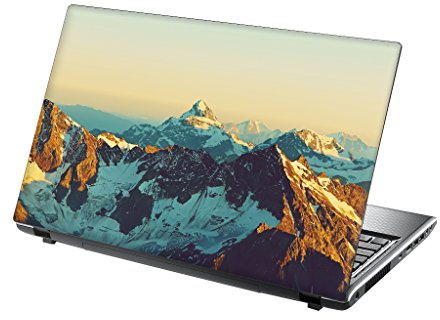 TaylorHe Folie Sticker Skin Vinyl Aufkleber mit bunten Mustern für 15 Zoll 15,6 Zoll (38cm x 25,5cm) Laptop Skin Berge mit Schnee, Natur