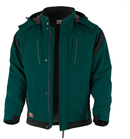 QUALITEX HIGH QUALITY WORKWEAR Winter-Softshelljacke Pro warme Arbeitsjacke Gala-Bau grün-schwarz Gr.XS-5XL (XXL)