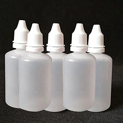 Gemini_mall 5Pcs 50ml Empty Plastic Squeezable Dropper Bottles Eye Liquid Dropper