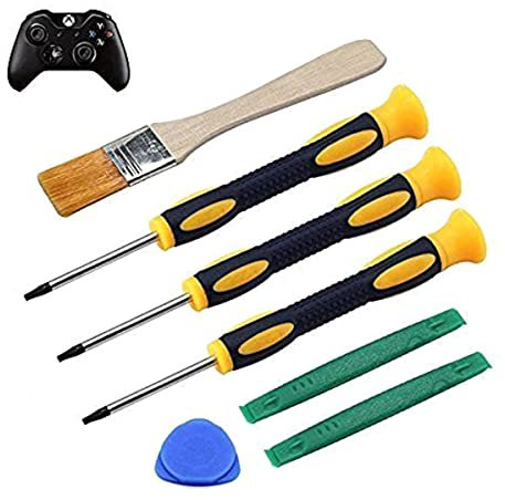 T8H T6 T10H Screwdriver Set for Xbox One Xbox 360 Controller and PS3 PS4, Safe Prying Tool and Cleaning Brush
