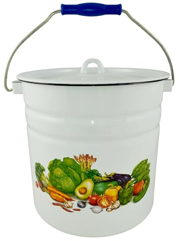 epos Emaille Eimer Wassereimer 12 Liter ca 25cm Durchmesser Erdbeeren/Retro Nostalgie Geschirr