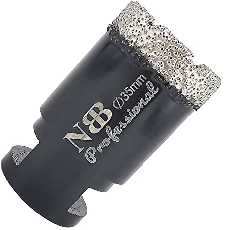 NBB Sega a tazza diamantata brasata sottovuoto con M14, per la perforazione professionale a secco o bagnato su porcellana dura, ceramica, piastrelle, granito (35mm)