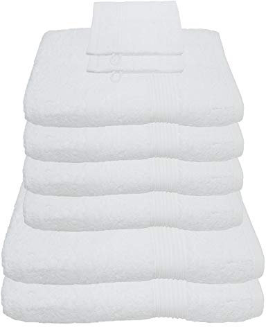 Julie Julsen 8 TLG Handtuchset 2 Badetücher 4 Handtücher + 2 Waschhandschuhe gratis Reine Baumwolle über 30 Farben Weiß