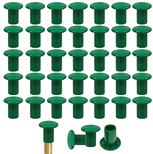 Kungfu Mall 48Pcs Garden Bamboo Caps Green Rubber Cane Caps Protective Caps