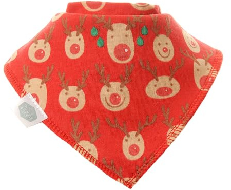 Ziggle Baby Bandana Dribble Bib, Super Absorbent, Fits Newborn to Toddler, Award Winning, Christmas Reindeer All Over Print