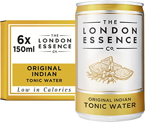 The London Essence, Co. Original Indian Tonic, Premium Cocktail Mixer, 150ml, Pack of 6 cans, No Artificial Colours Preservatives or flavours, Low Calorie