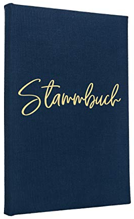 Hochzeitideal – Stammbuch der Familie Amore blau 21,0 cm x 15,0 cm - Buchbinderleinen Hochzeit - Familienbuch Standesamt mit 6-Fach Ringmechanik für Urkunden mit Behördenlochung