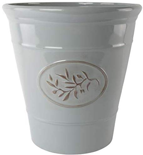 Muddy Hands Grey Small Large Olive Plastic Plant Pot Decorative Outdoor Garden Flower Herb Tree Planter (1, 14 Litre)