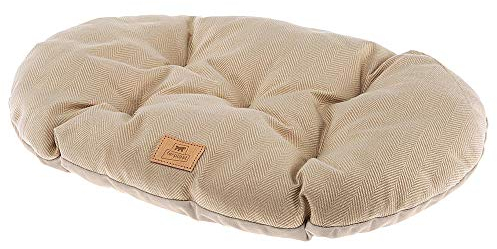 Ferplast Hundebett Hundekissen Katzenkissen Hundesofa für kleine Hunde, Katzenbett, 78 x 50 x 15 cm Waschbar Beige