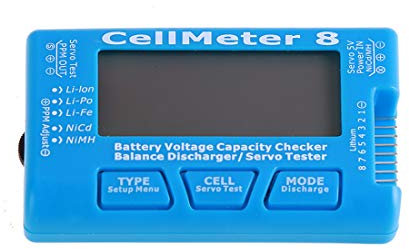 RC CellMeter 8 Digital Battery Capacity Checker Battery Voltage Tester LCD Backlight for LiPo Life Li-ion NiMH Nicd