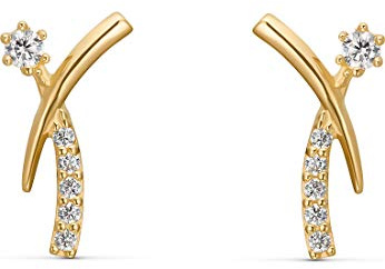 FAVS Damen-Ohrstecker 585er Gelbgold 2 Zirkonia One Size 87405338