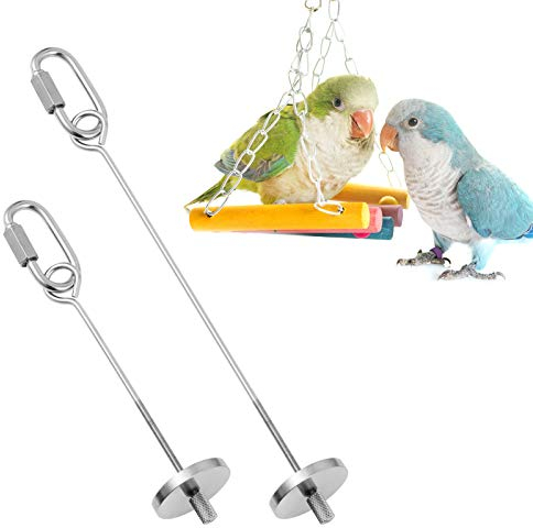 AKlamater Papageien-Spieß, 2 Stück Edelstahl Vogel Lebensmittelhalter Obst Gemüse Halter Futtersuche Spielzeug Sittiche für Papageien