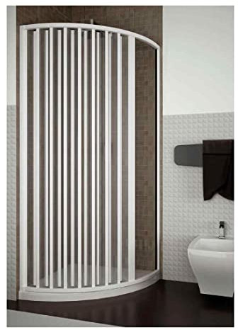 Box Doccia in PVC 70x70 cm semicircolare a due lati con apertura laterale Roma
