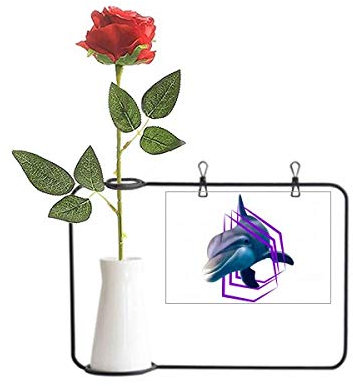 OFFbb-USA Delphine durchbrechen Kreise künstliche Rose Blume hängende Vasen Dekoration Flasche